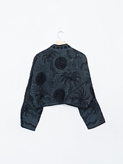 The Kaira Cropped Suzani Quilted Kantha Jacket