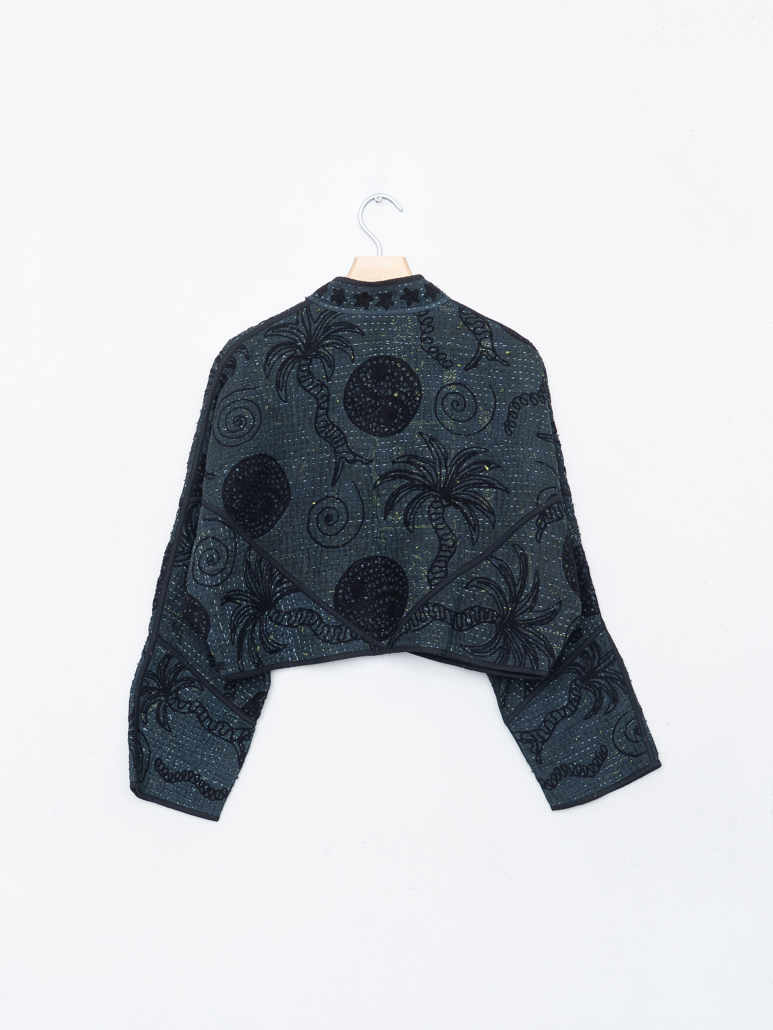 The Kaira Cropped Suzani Quilted Kantha Jacket