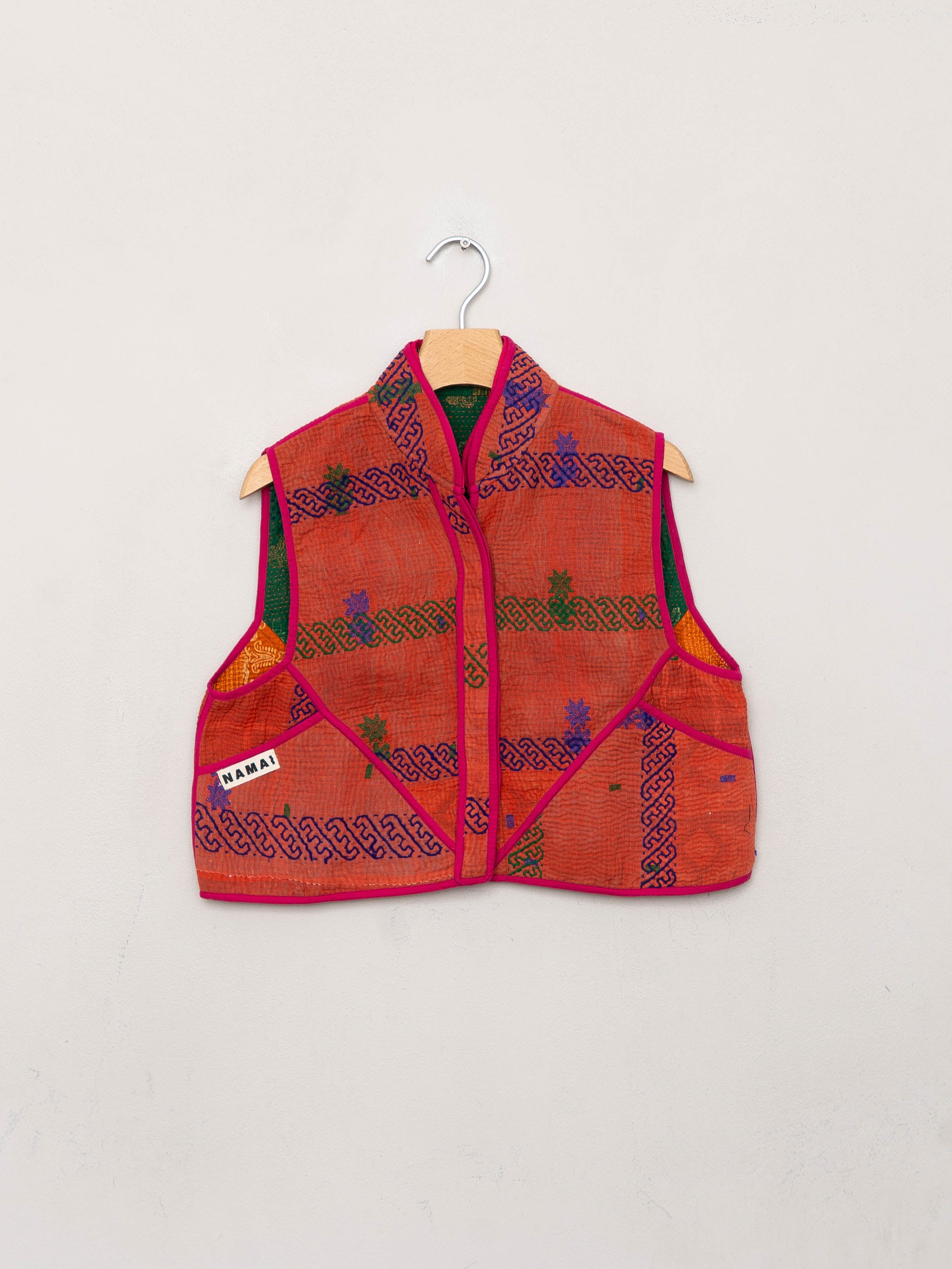 The Kaira Quilted Patchwork Kantha Vest