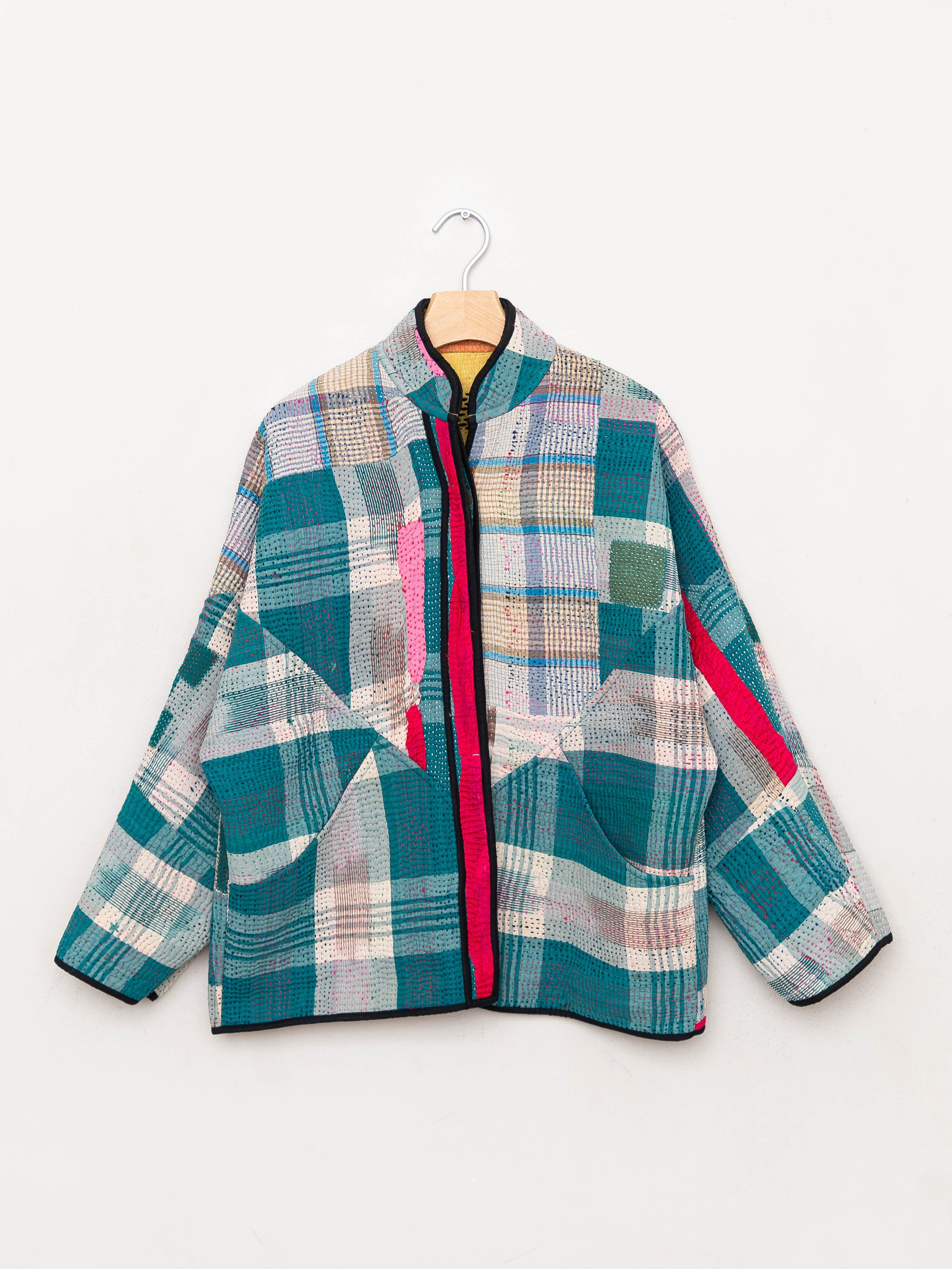 The Ladhiya Quilted Patchwork Kantha Jacket