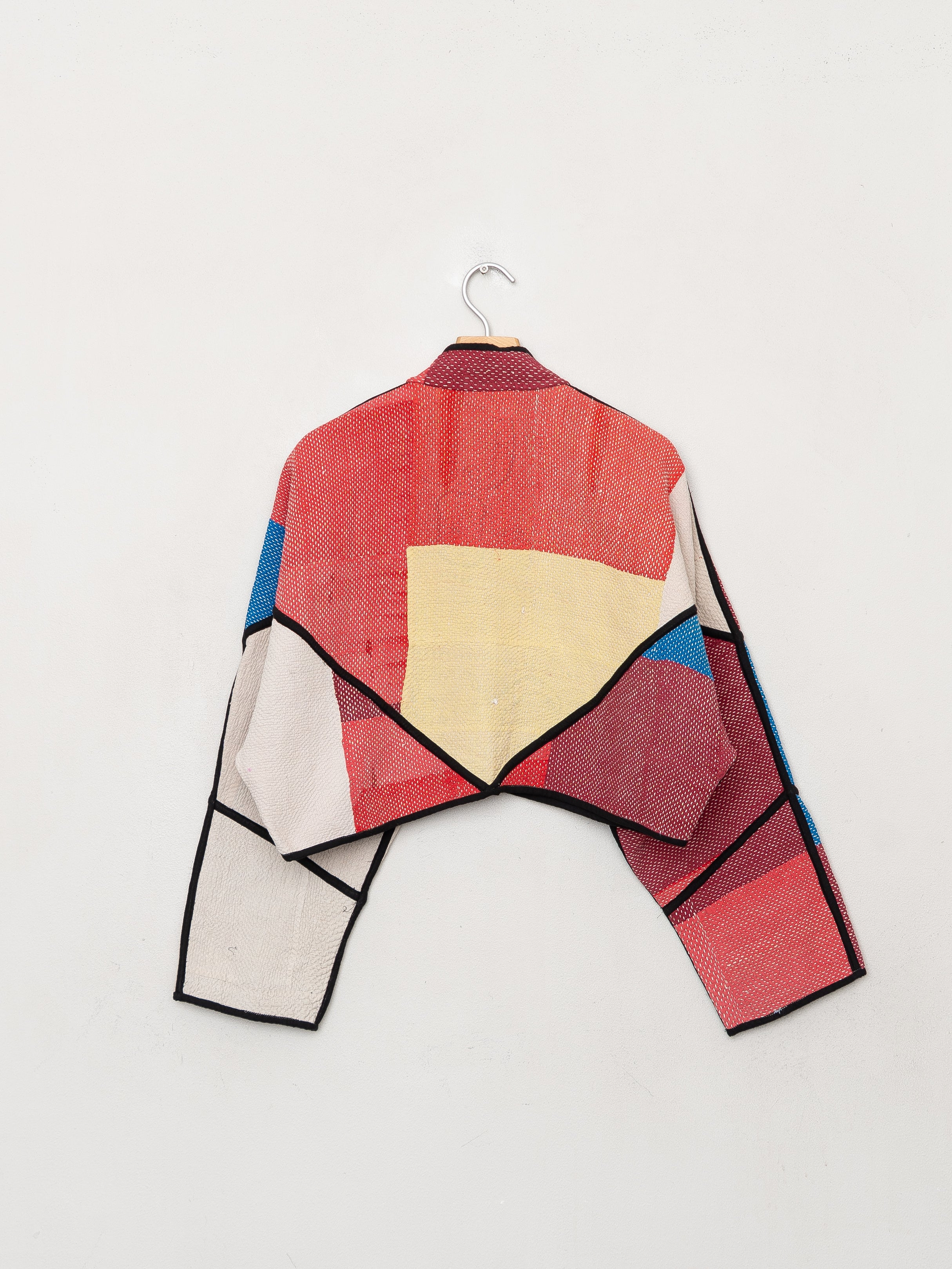 The Kaira Cropped Quilted Patchwork Kantha Jacket