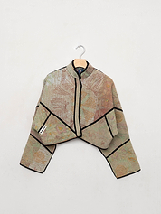 The Kaira Cropped Suzani Quilted Kantha Jacket