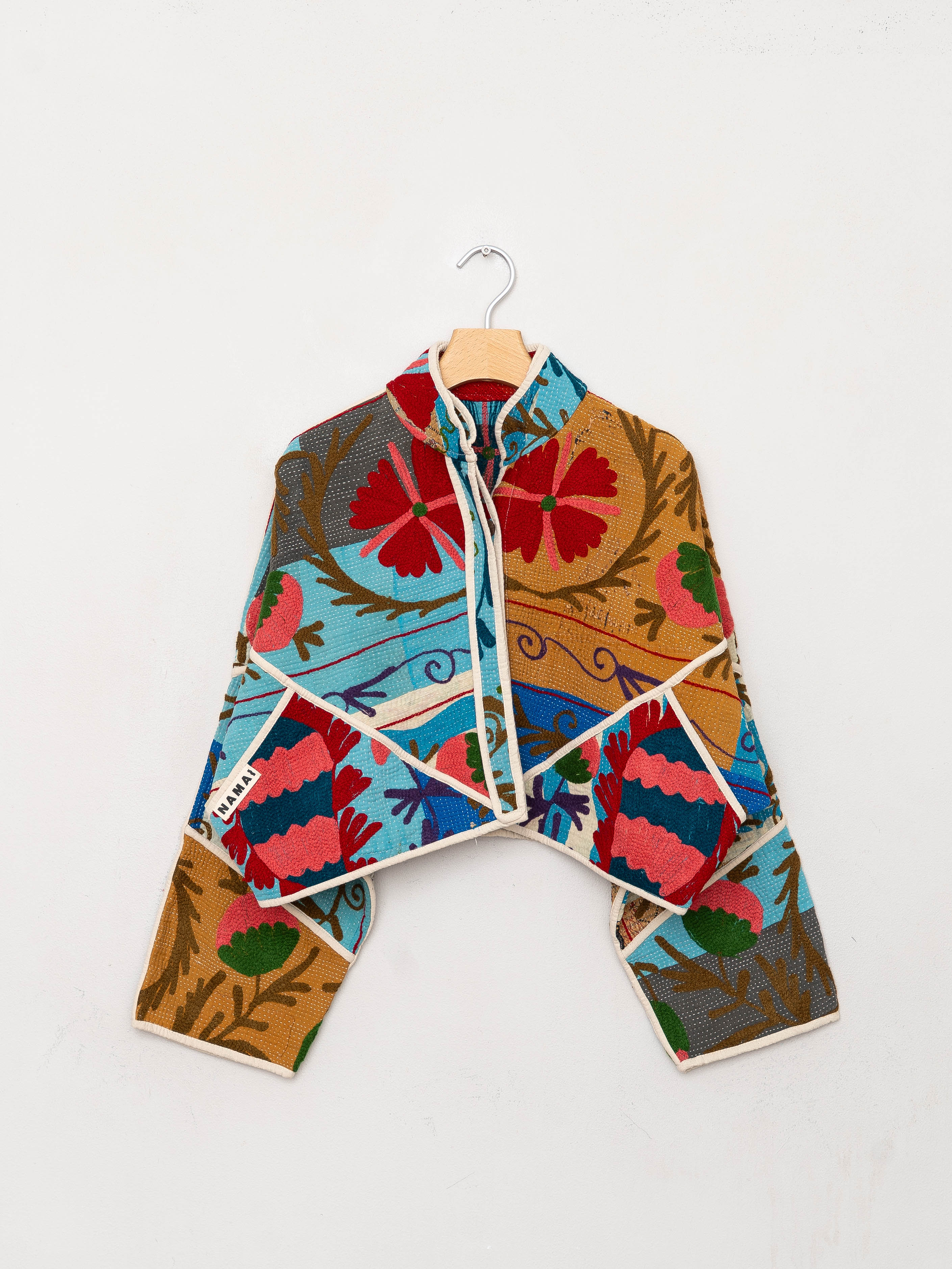 The Kaira Cropped Suzani Quilted Kantha Jacket