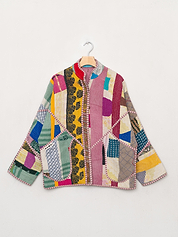 The Ladhiya Quilted Patchwork Kantha Jacket