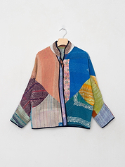 The Ladhiya Petite Quilted Patchwork Kantha Jacket