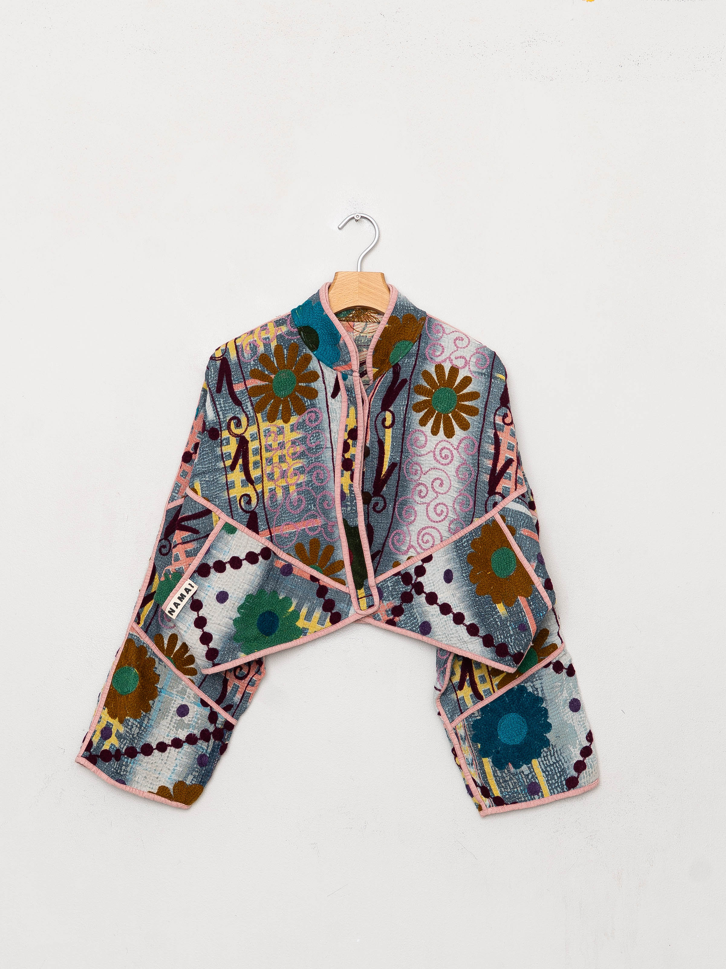 The Kaira Cropped Suzani Quilted Kantha Jacket
