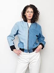 The Veda Denim Bomber Jacket - Small