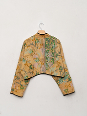 The Kaira Cropped Suzani Quilted Kantha Jacket