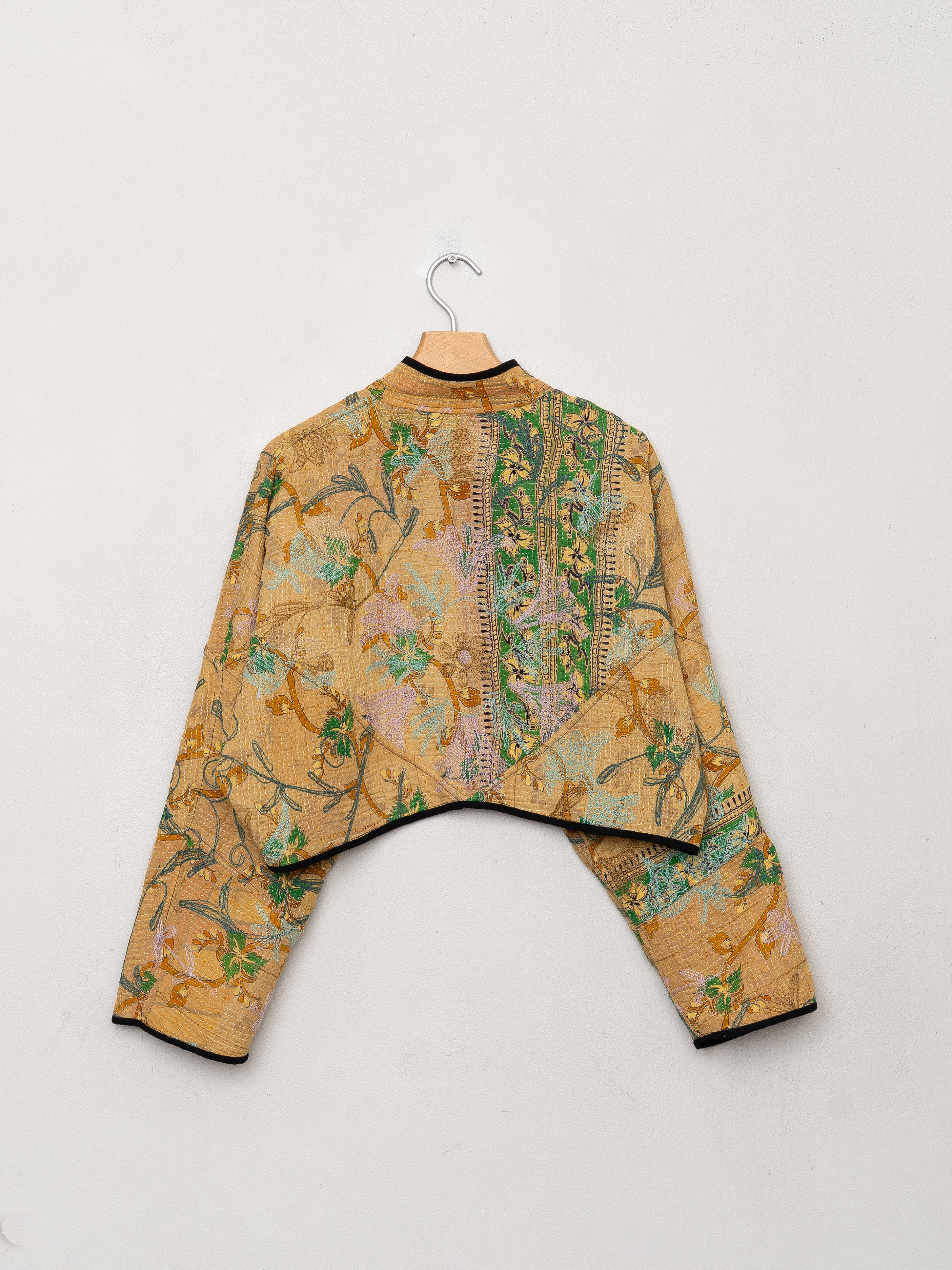 The Kaira Cropped Suzani Quilted Kantha Jacket