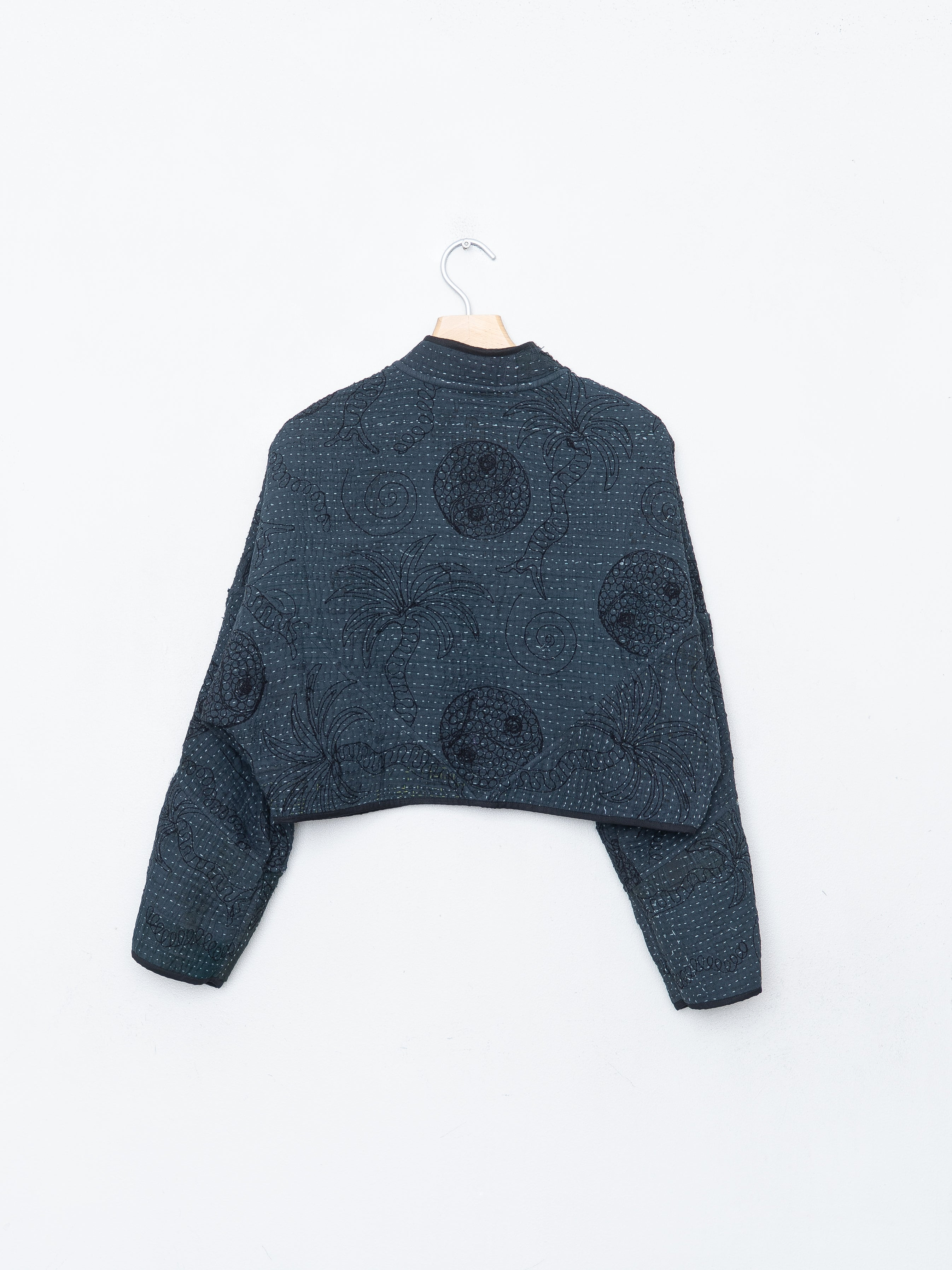 The Kaira Cropped Suzani Quilted Kantha Jacket