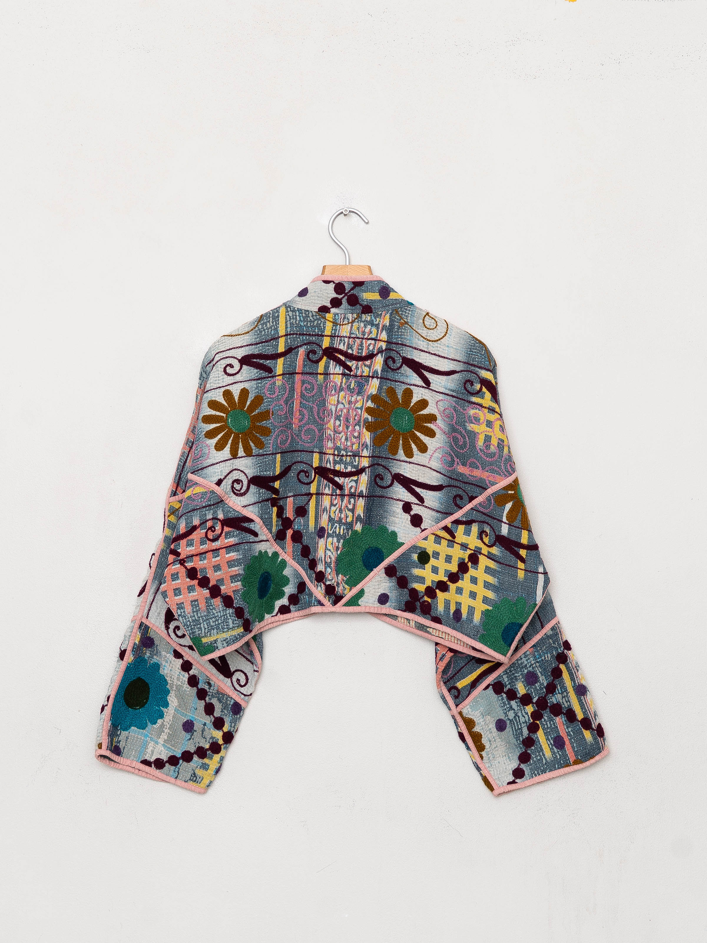 The Kaira Cropped Suzani Quilted Kantha Jacket