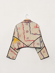 The Kaira Cropped Quilted Patchwork Kantha Jacket