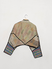 The Kaira Cropped Suzani Quilted Kantha Jacket