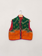 The Kaira Quilted Patchwork Kantha Vest
