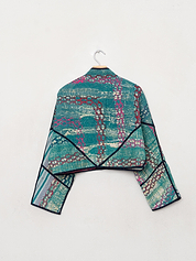 The Kaira Cropped Quilted Patchwork Kantha Jacket
