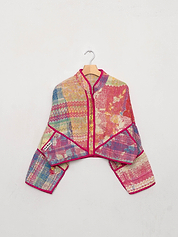The Kaira Cropped Quilted Patchwork Kantha Jacket Wholesale