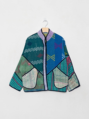 The Ladhiya Petite Quilted Patchwork Kantha Jacket