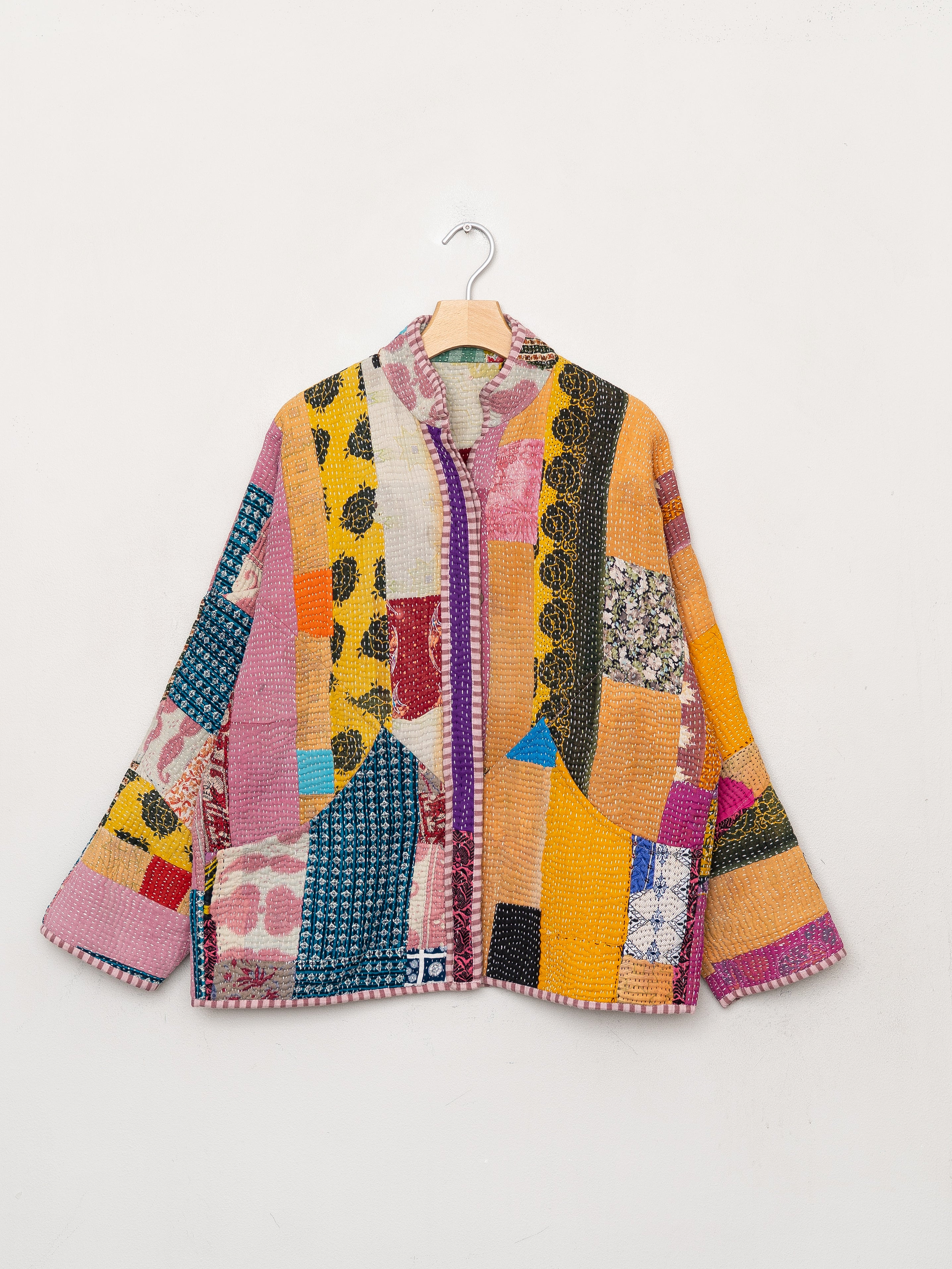 The Ladhiya Quilted Patchwork Kantha Jacket