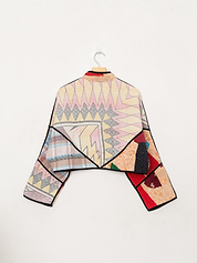 The Kaira Cropped Quilted Patchwork Kantha Jacket