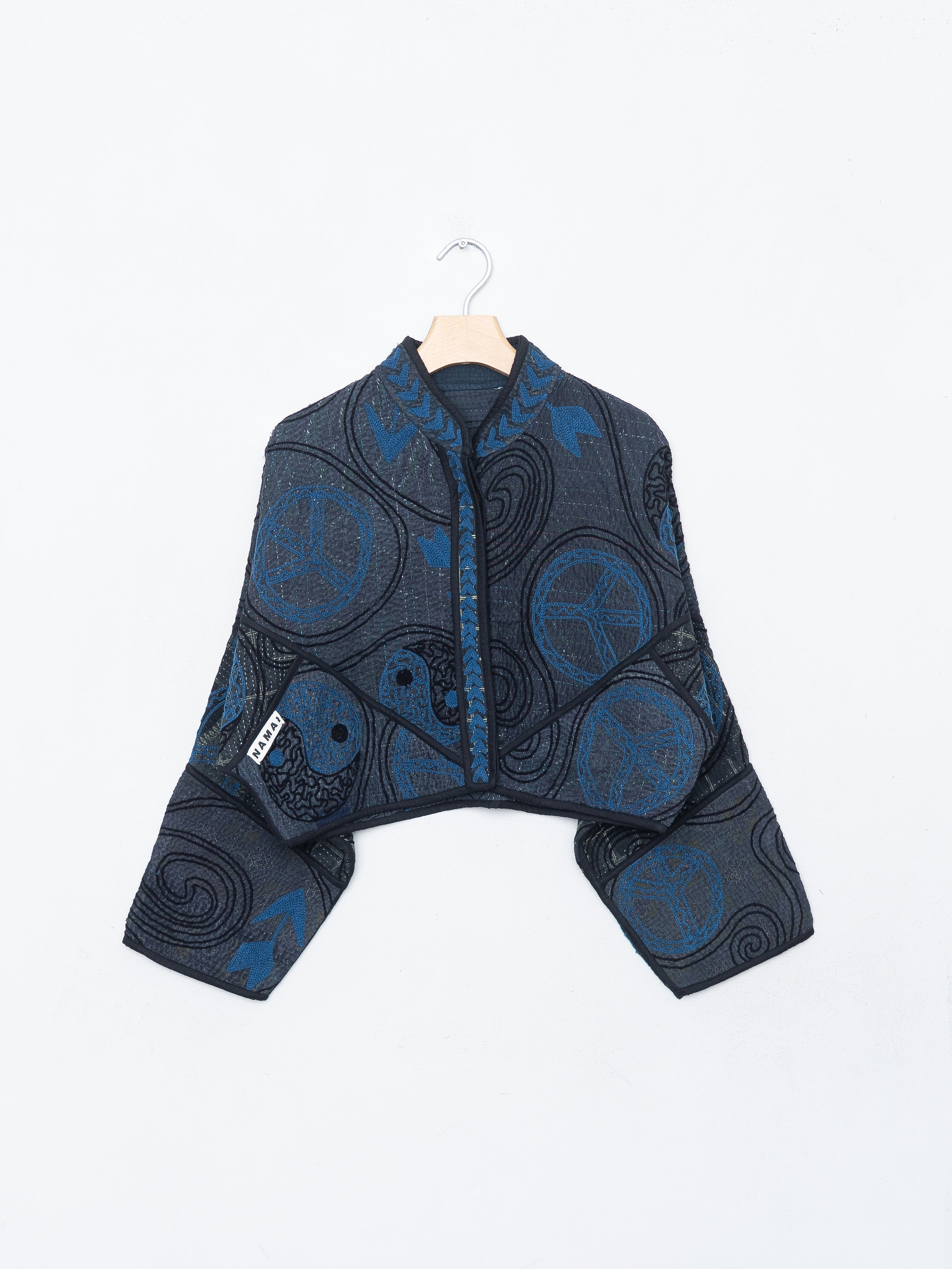 The Kaira Cropped Suzani Quilted Kantha Jacket