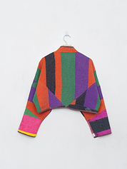 The Kaira Cropped Quilted Patchwork Kantha Jacket