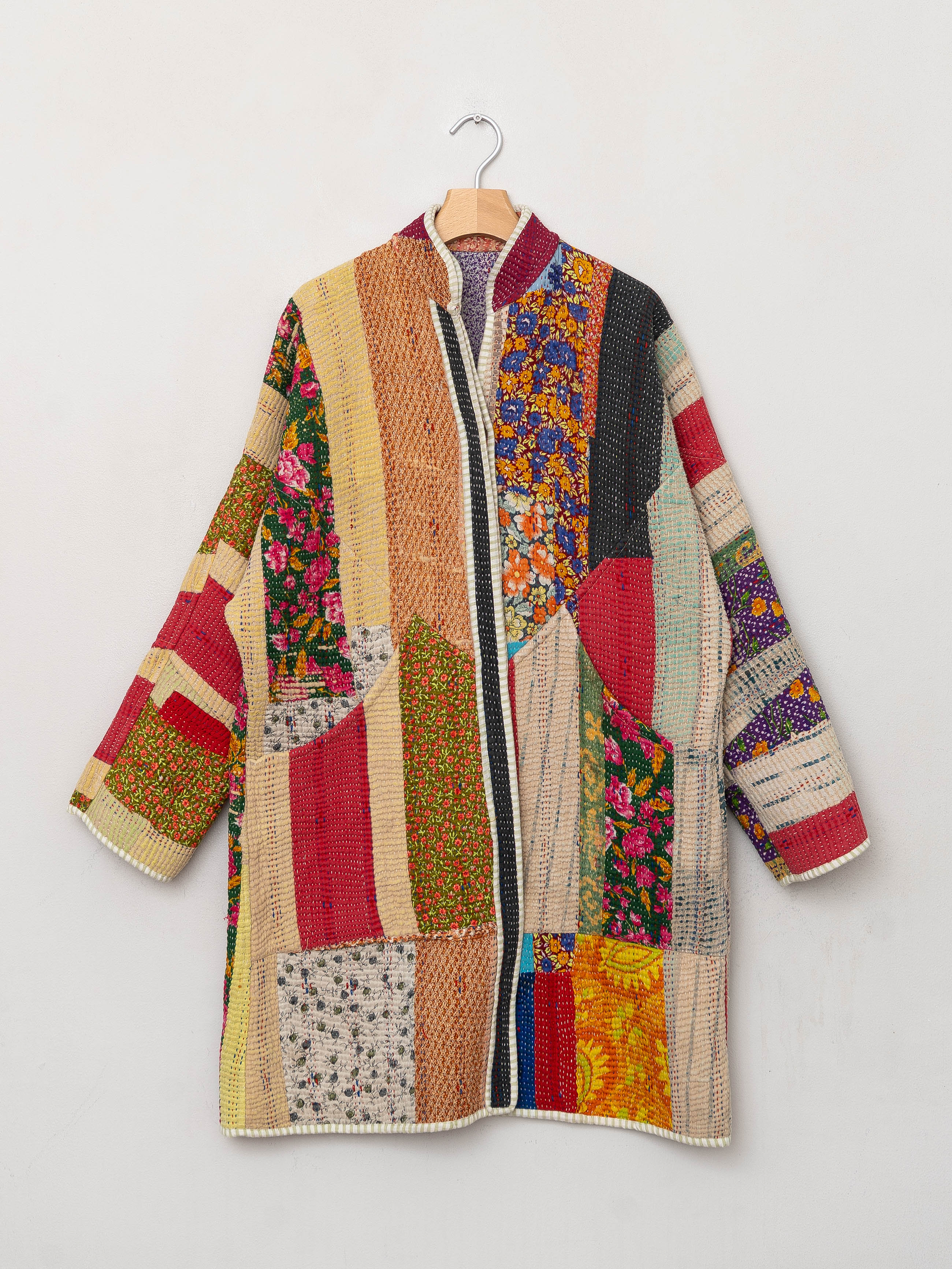 The Sai Quilted Patchwork Kantha Coat