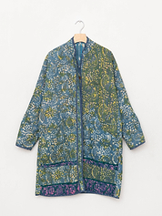 The Sai Quilted Indigo Kantha Coat