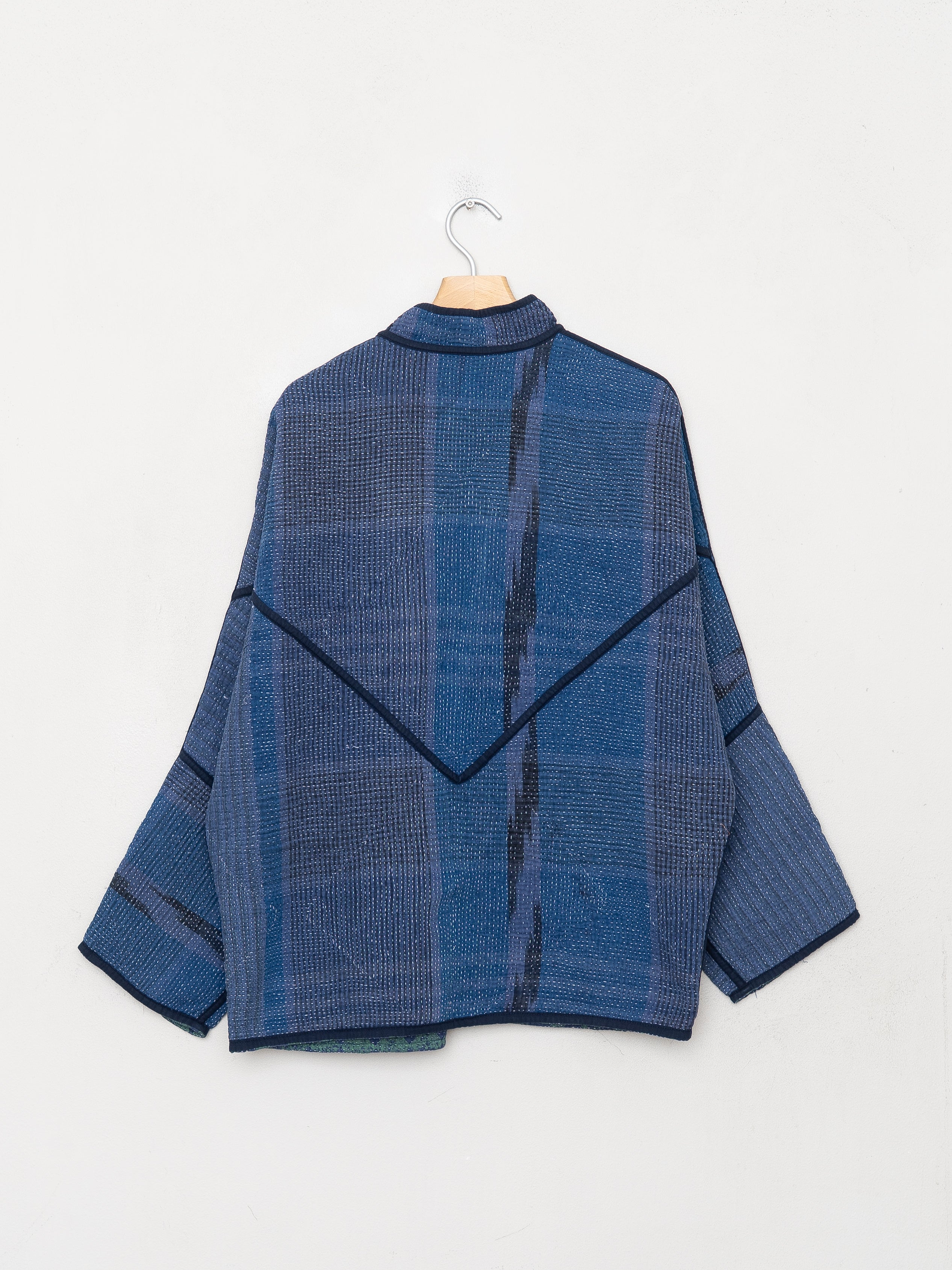 The Ishani Quilted Indigo Kantha Jacket