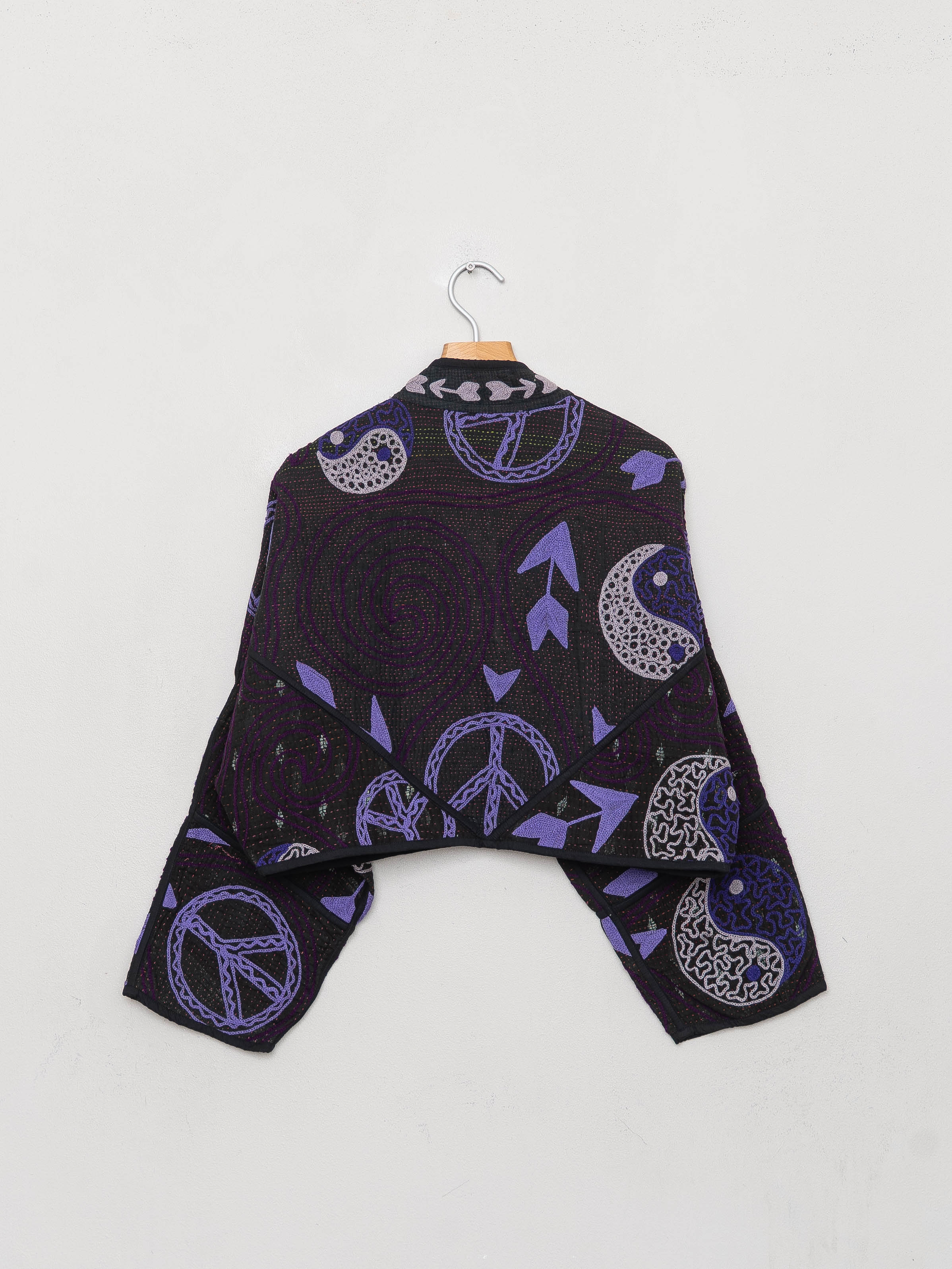 The Kaira Cropped Suzani Quilted Kantha Jacket