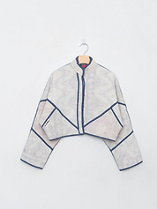 The Kaira Cropped Quilted Patchwork Kantha Jacket