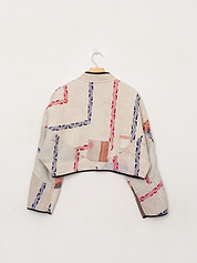 The Kaira Cropped Quilted Patchwork Kantha Jacket