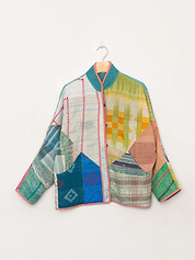 The Ladhiya Petite Quilted Patchwork Kantha Jacket
