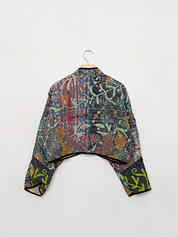 The Kaira Cropped Suzani Quilted Kantha Jacket