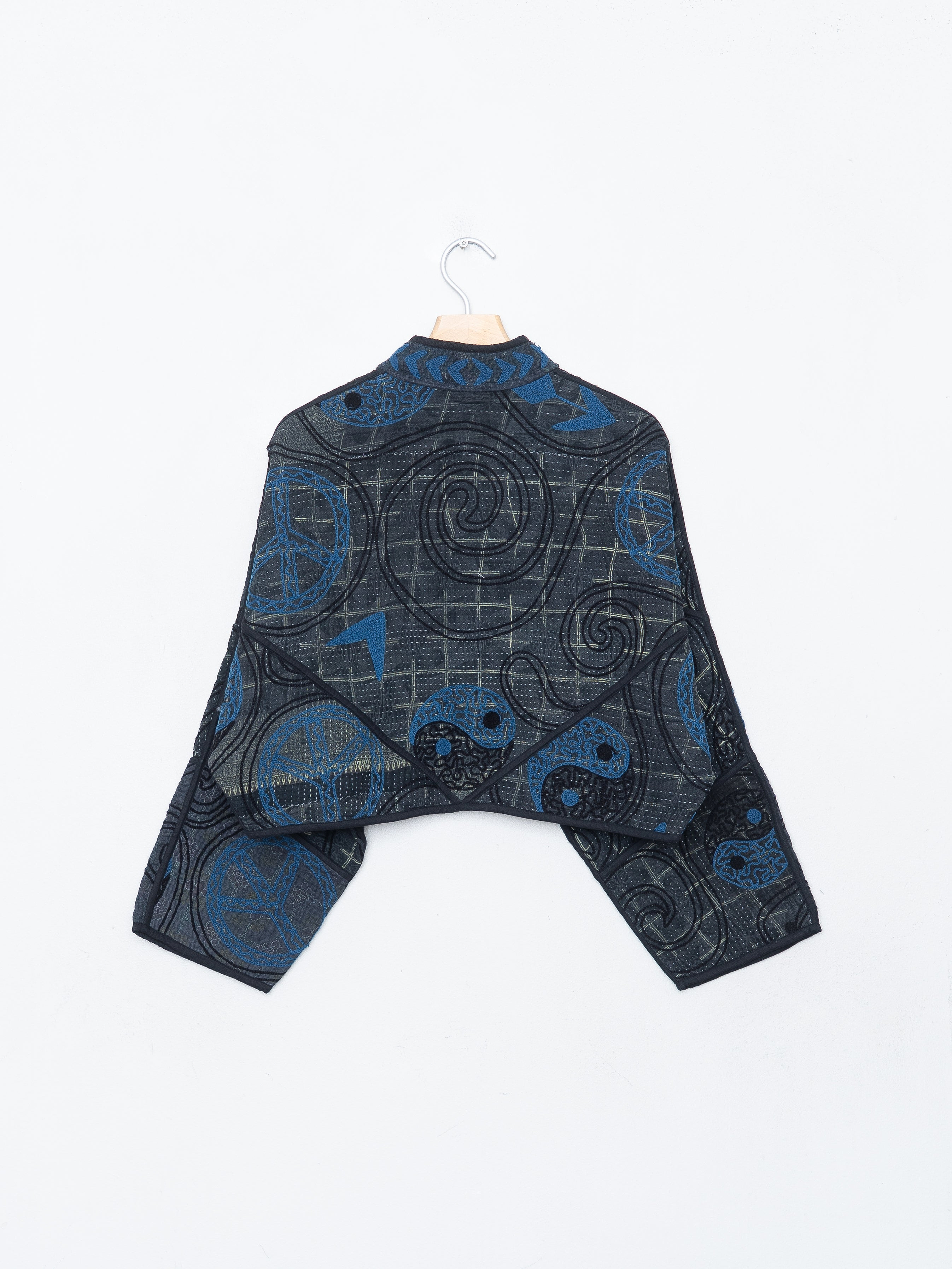 The Kaira Cropped Suzani Quilted Kantha Jacket