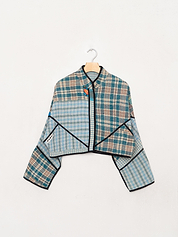 The Kaira Cropped Quilted Patchwork Kantha Jacket