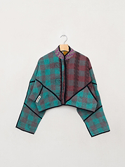 The Kaira Cropped Quilted Patchwork Kantha Jacket