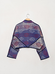 The Kaira Cropped Quilted Patchwork Kantha Jacket
