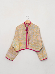 The Kaira Cropped Quilted Patchwork Kantha Jacket Wholesale