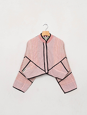 The Kaira Cropped Suzani Cut Out Kantha Jacket
