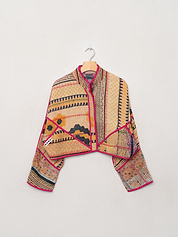 The Kaira Cropped Quilted Patchwork Kantha Jacket Wholesale