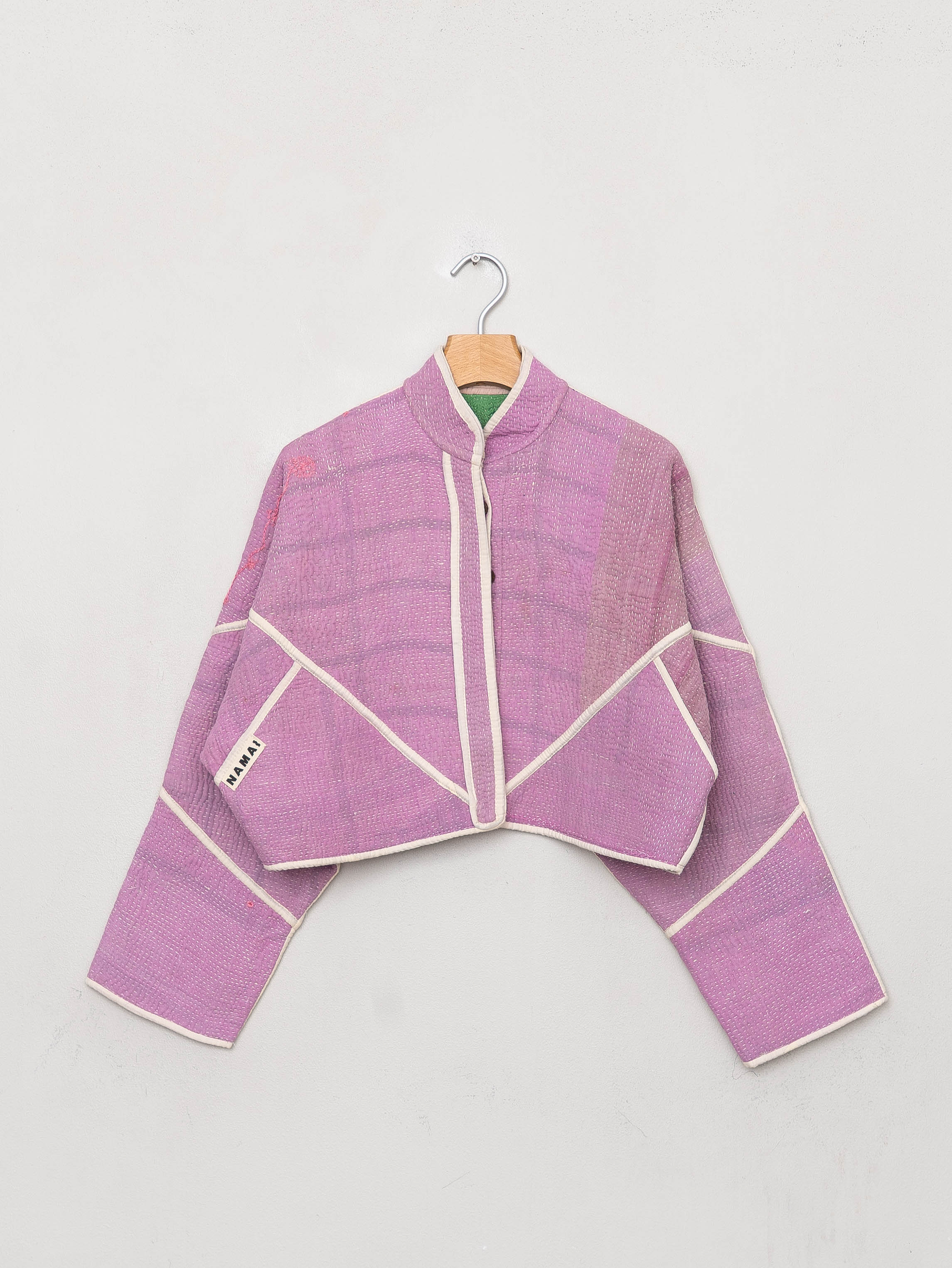 The Kaira Cropped Quilted Patchwork Kantha Jacket