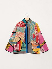 The Ladhiya Petite Quilted Patchwork Kantha Jacket