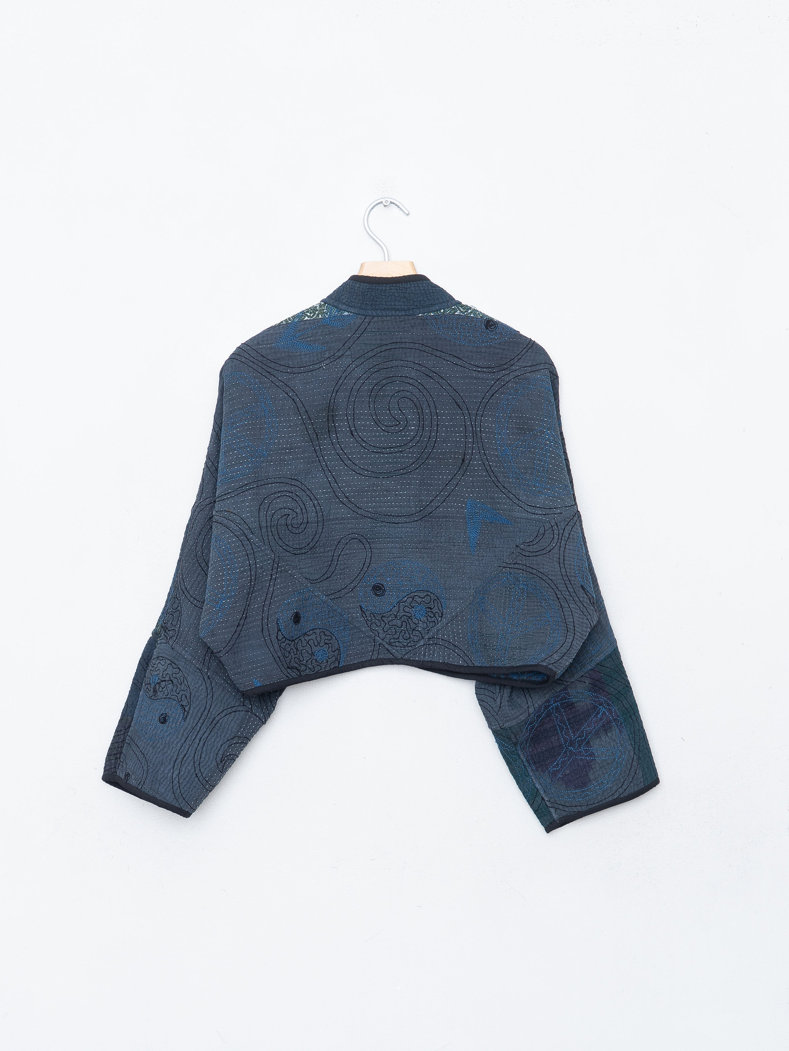The Kaira Cropped Suzani Quilted Kantha Jacket