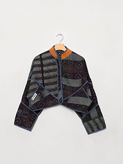 The Kaira Cropped Quilted Indigo Kantha Jacket