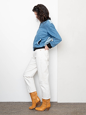 The Veda Denim Bomber Jacket - Small