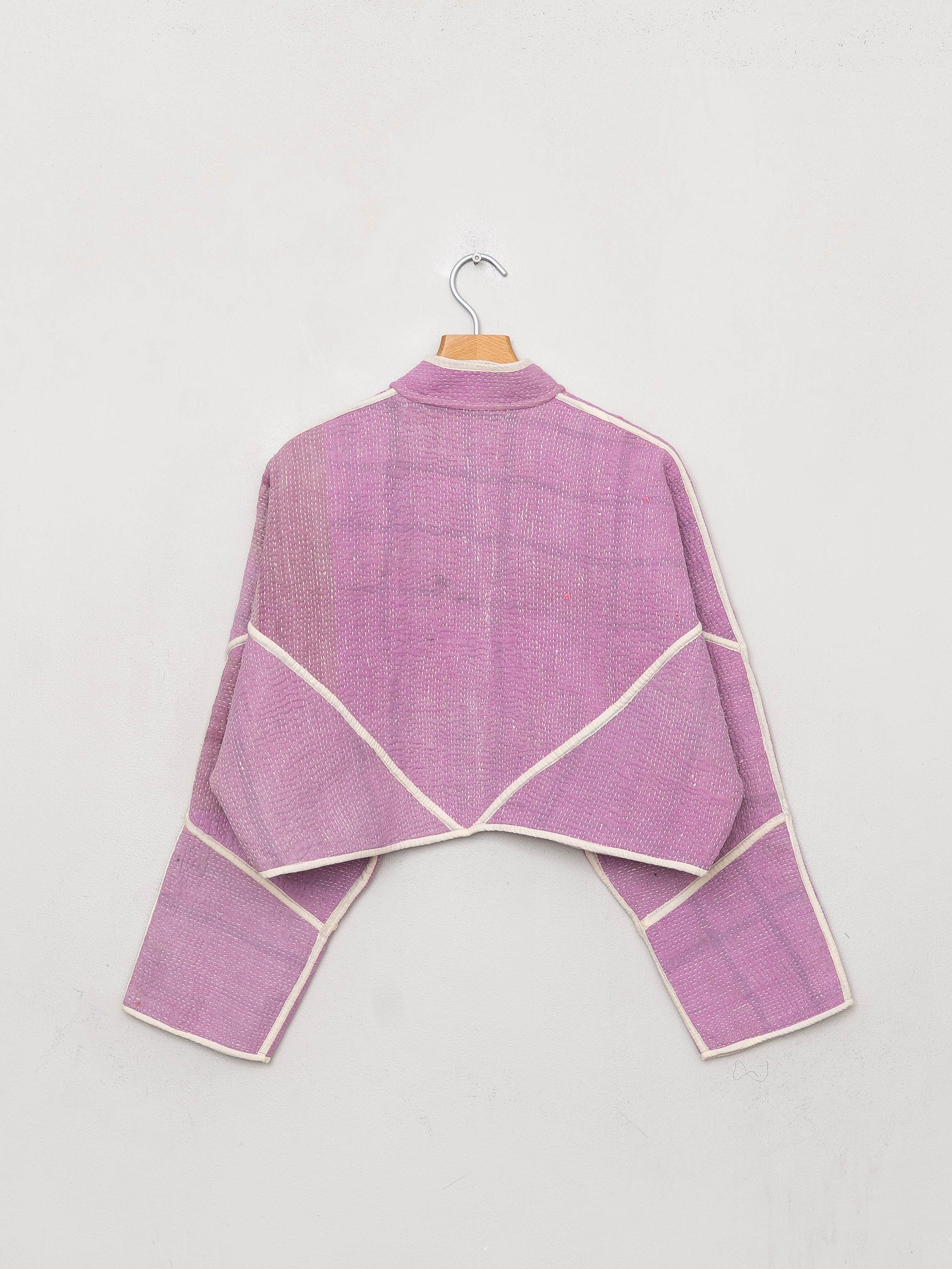 The Kaira Cropped Quilted Patchwork Kantha Jacket