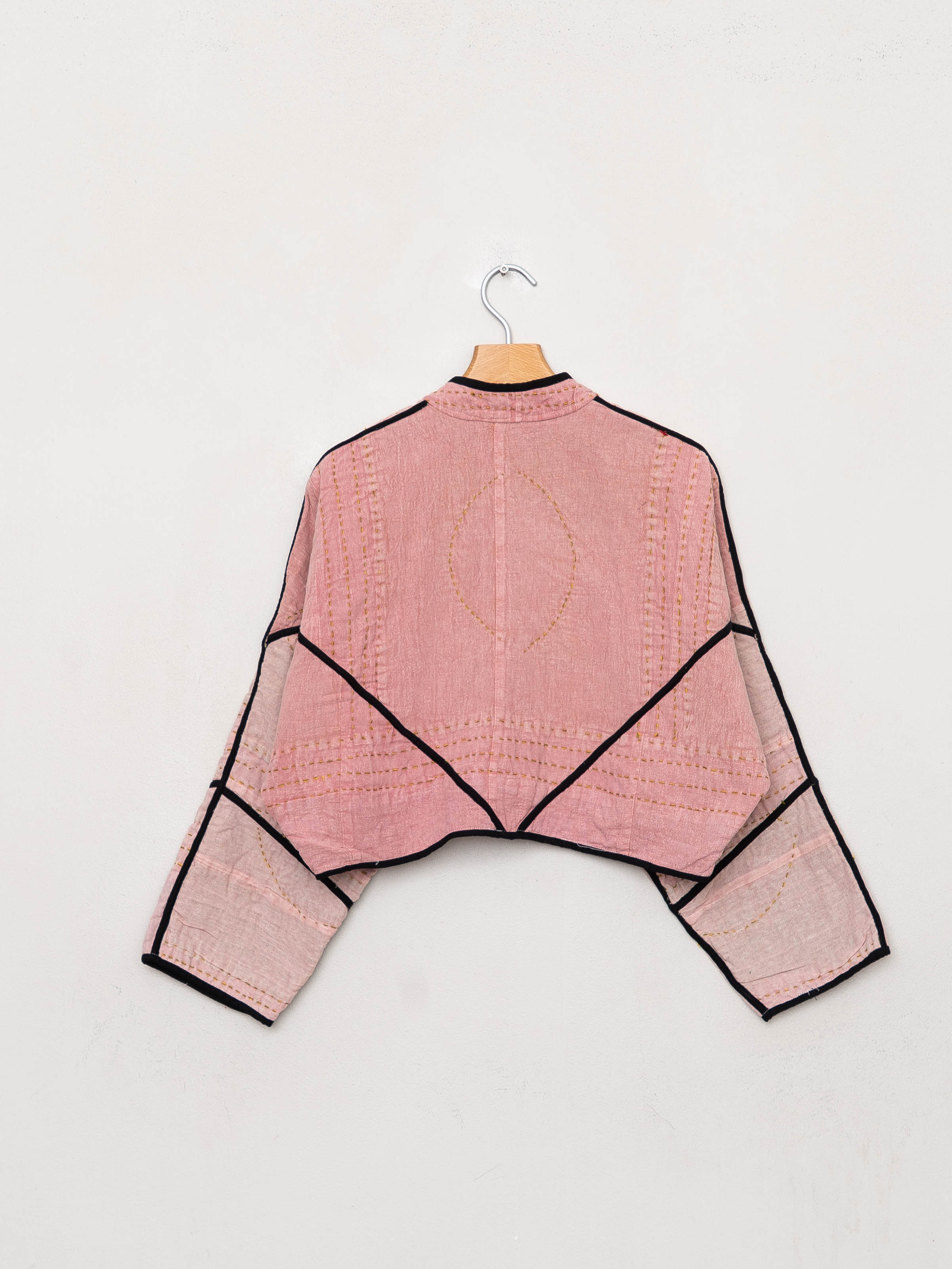 The Kaira Cropped Suzani Cut Out Kantha Jacket
