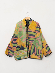 The Ladhiya Quilted Patchwork Kantha Jacket
