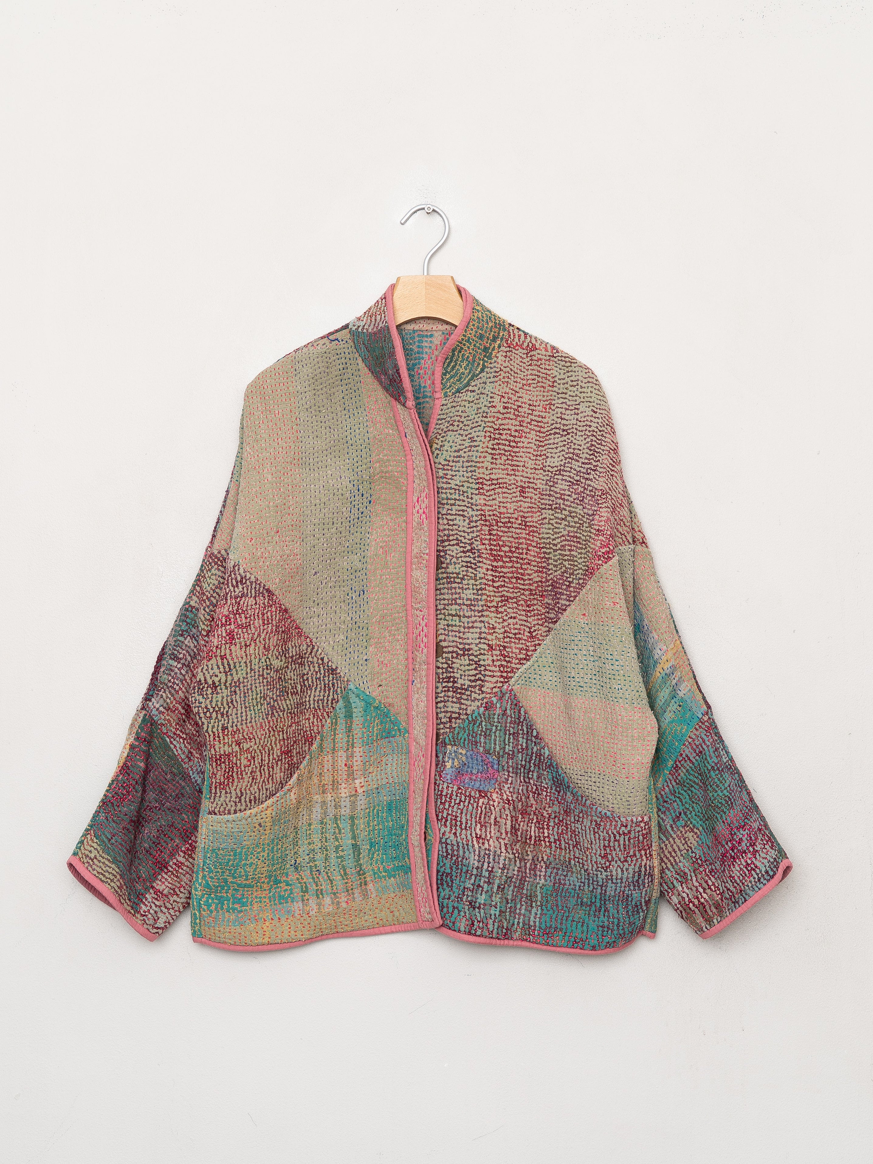 The Ladhiya Quilted Patchwork Kantha Jacket