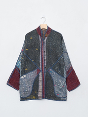 The Narmada Quilted Indigo Kantha Jacket